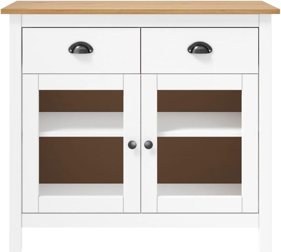 FIONERA Dressoir Hill Range 90x40x80 cm massief grenenhout wit