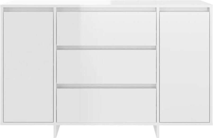 FIONERA Dressoir met 3 lades 120x41x75 cm bewerkt hout hoogglans wit