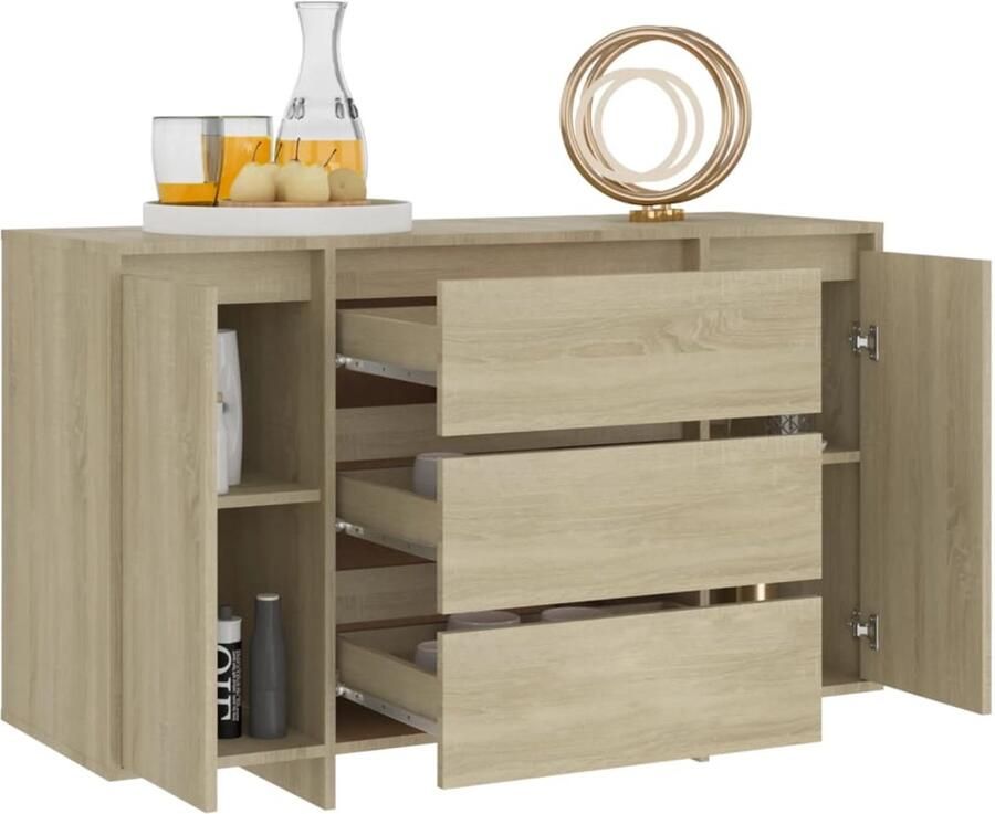 FIONERA Dressoir met 3 lades 120x41x75 cm bewerkt hout sonoma eiken