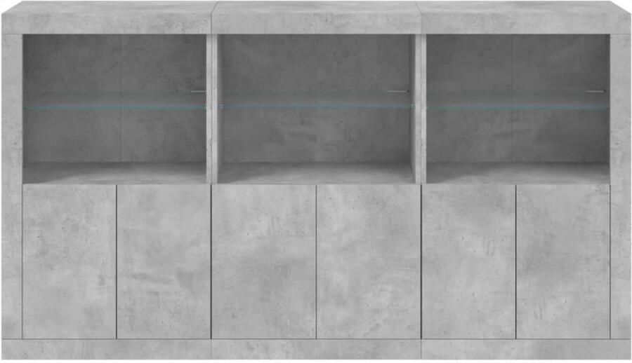 FIONERA Dressoir met LED-verlichting 181 5x37x100 cm betongrijs