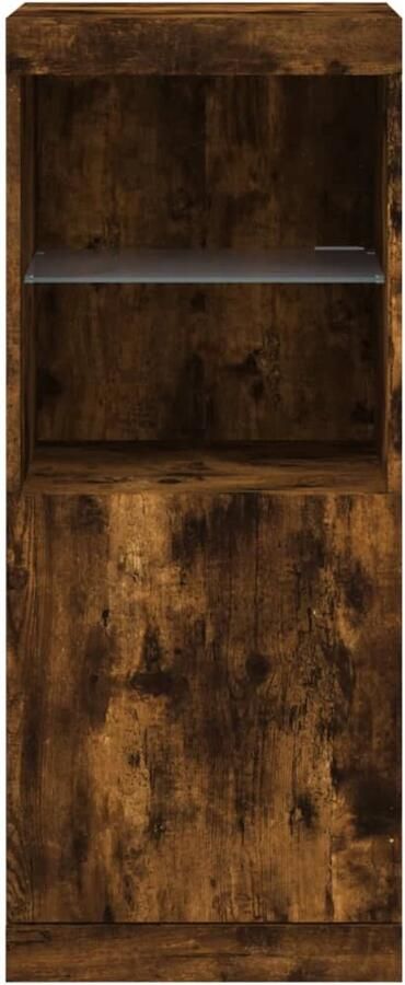 FIONERA Dressoir met LED-verlichting 41x37x100 cm gerookt eikenkleurig
