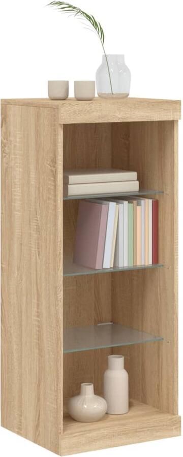 FIONERA Dressoir met LED-verlichting 41x37x100 cm sonoma eikenkleurig