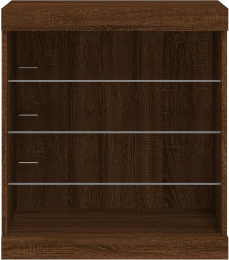 FIONERA Dressoir met LED-verlichting 60 5x37x67 cm bruin eikenkleur