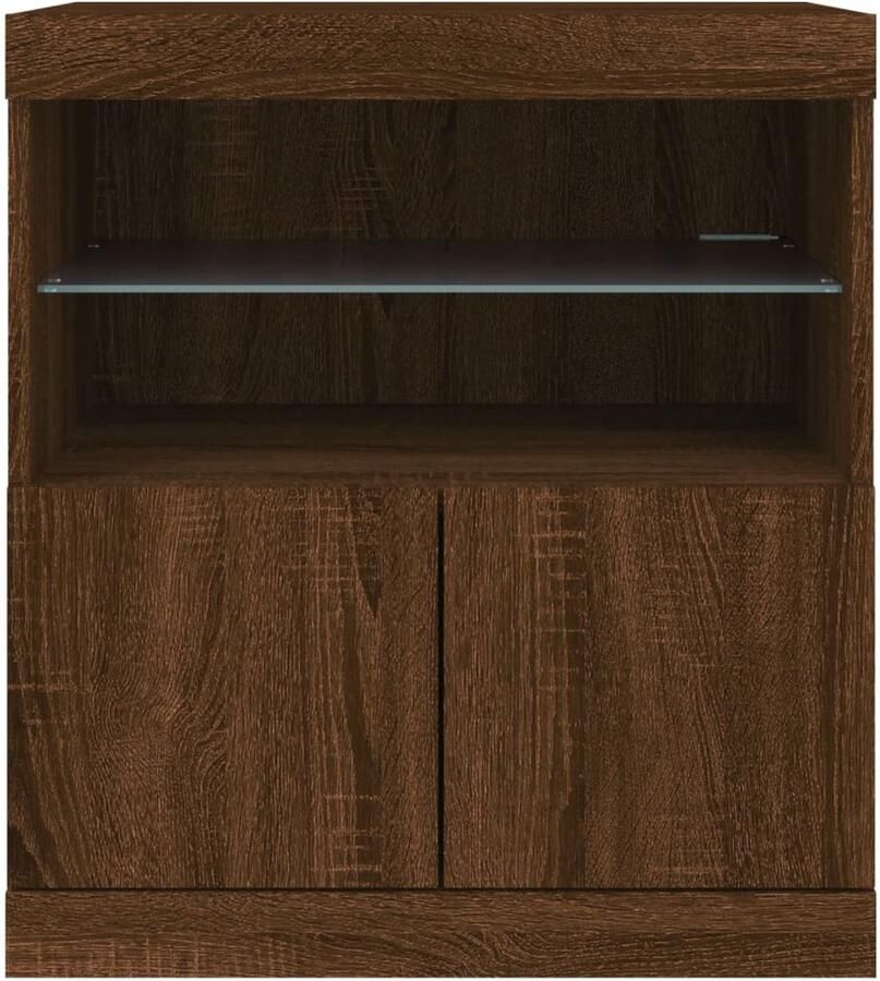 FIONERA Dressoir met LED-verlichting 60x37x67 cm bruin eikenkleur