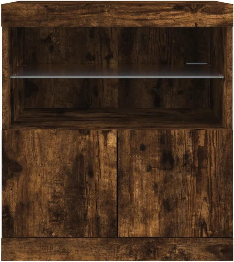 FIONERA Dressoir met LED-verlichting 60x37x67 cm gerookt eikenkleurig