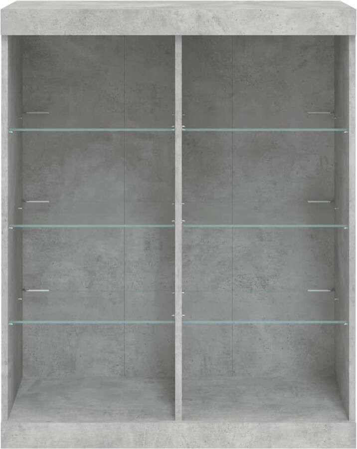 FIONERA Dressoir met LED-verlichting 81x37x100 cm betongrijs