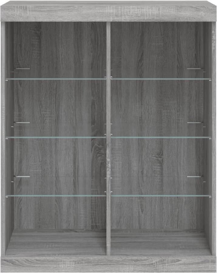 FIONERA Dressoir met LED-verlichting 81x37x100 cm grijs sonoma eiken