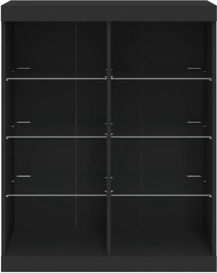 FIONERA Dressoir met LED-verlichting 81x37x100 cm zwart