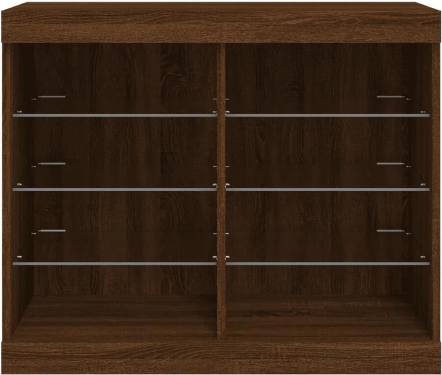 FIONERA Dressoir met LED-verlichting 81x37x67 cm bruin eikenkleur