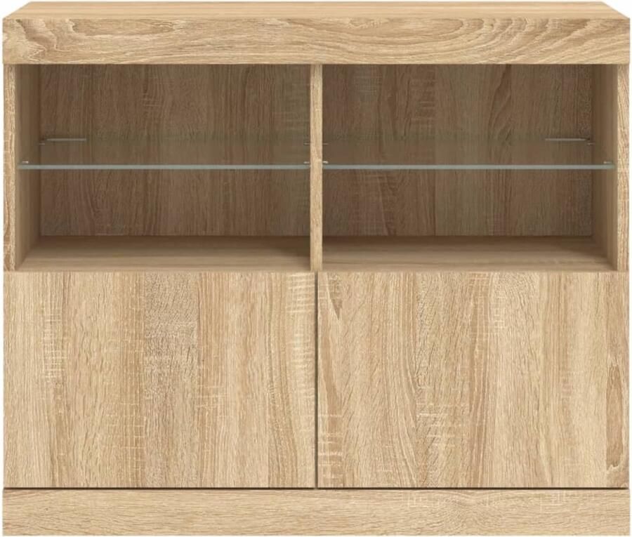FIONERA Dressoir met LED-verlichting 81x37x67 cm sonoma eikenkleurig