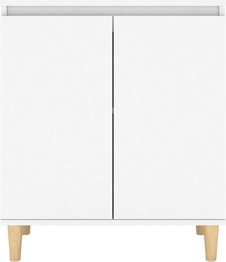 FIONERA Dressoir met massief houten poten 60x35x70 cm bewerkt hout wit