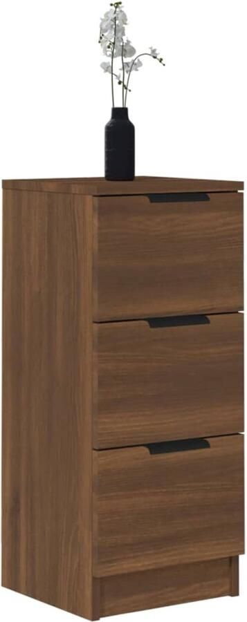 FIONERA Dressoirs 2 st 30x30x70 cm bewerkt hout bruin eikenkleur