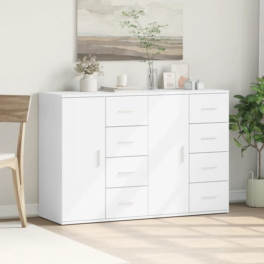 FIONERA Dressoirs 2 st 59x39x80 cm bewerkt hout wit