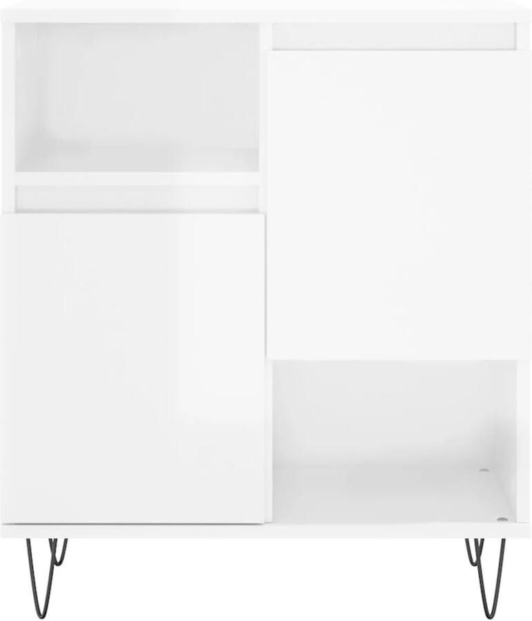 FIONERA Dressoirs 2 st bewerkt hout hoogglans wit