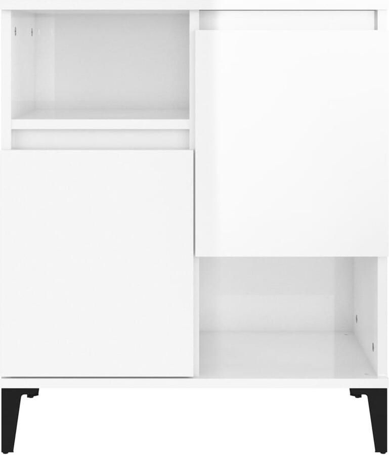 FIONERA Dressoirs 3 st 60x35x70 cm bewerkt hout hoogglans wit
