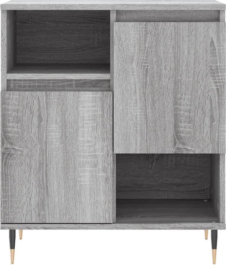 FIONERA Dressoirs 3 st bewerkt hout grijs sonoma eikenkleurig