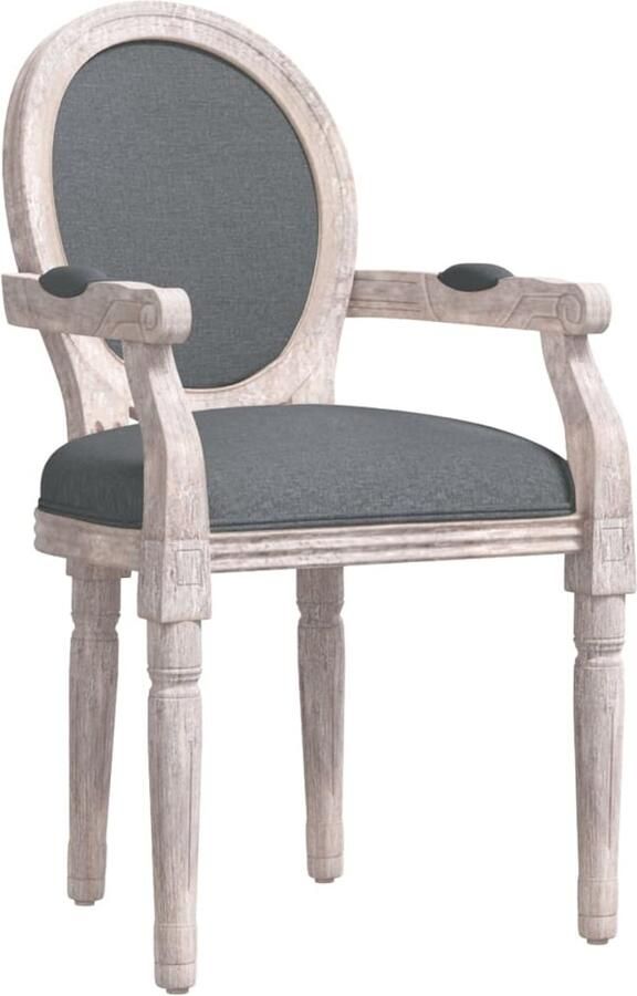 VidaXL -Eetkamerstoel-54x56x96 5-cm-stof-donkergrijs - Foto 4