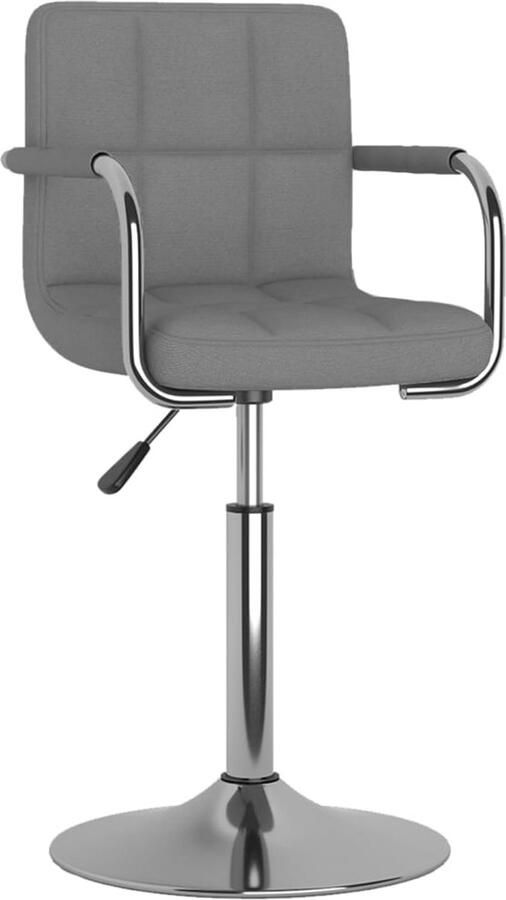 VidaXL Eetkamerstoel stof lichtgrijs Eetkamerstoel Eetkamerstoelen Keukenstoelen Keukenstoel - Foto 2