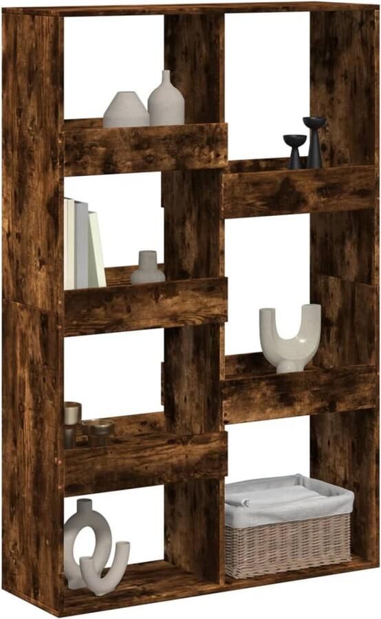 FIONERA kamerscherm 100x33x155 5 cm bewerkt hout gerookt eikenkleurig