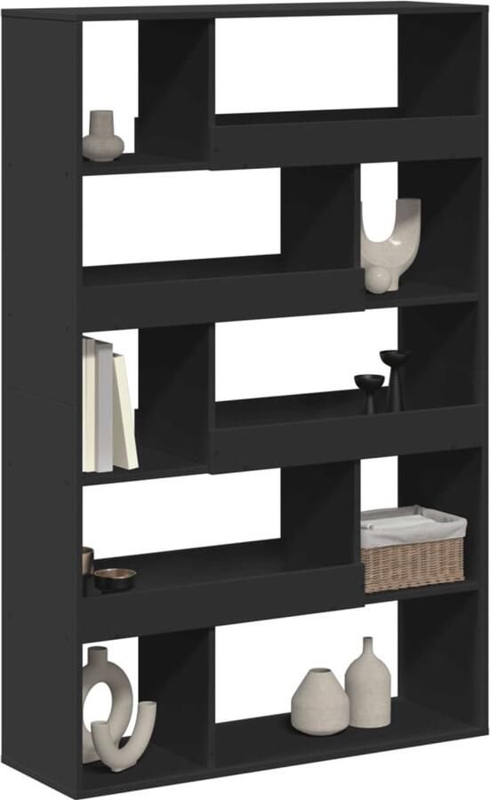 FIONERA Kamerscherm 100x33x156 5 cm bewerkt hout zwart