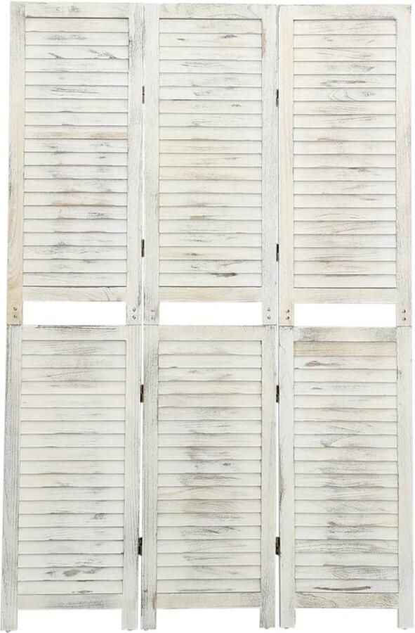 FIONERA Kamerscherm met 3 panelen 105x165 cm hout antiekwit