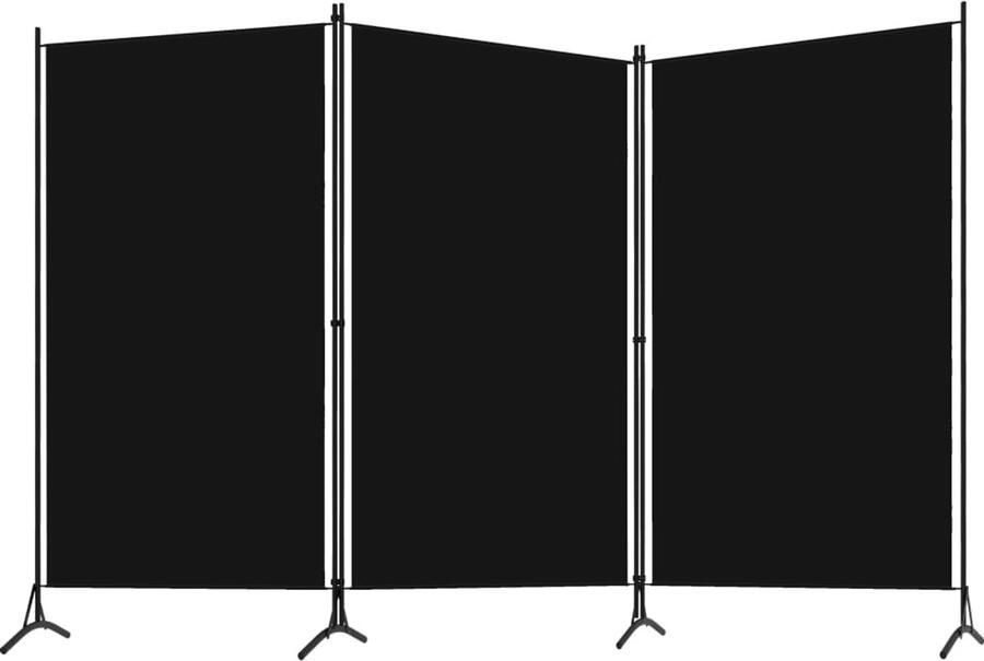 FIONERA Kamerscherm met 3 panelen 260x180 cm zwart