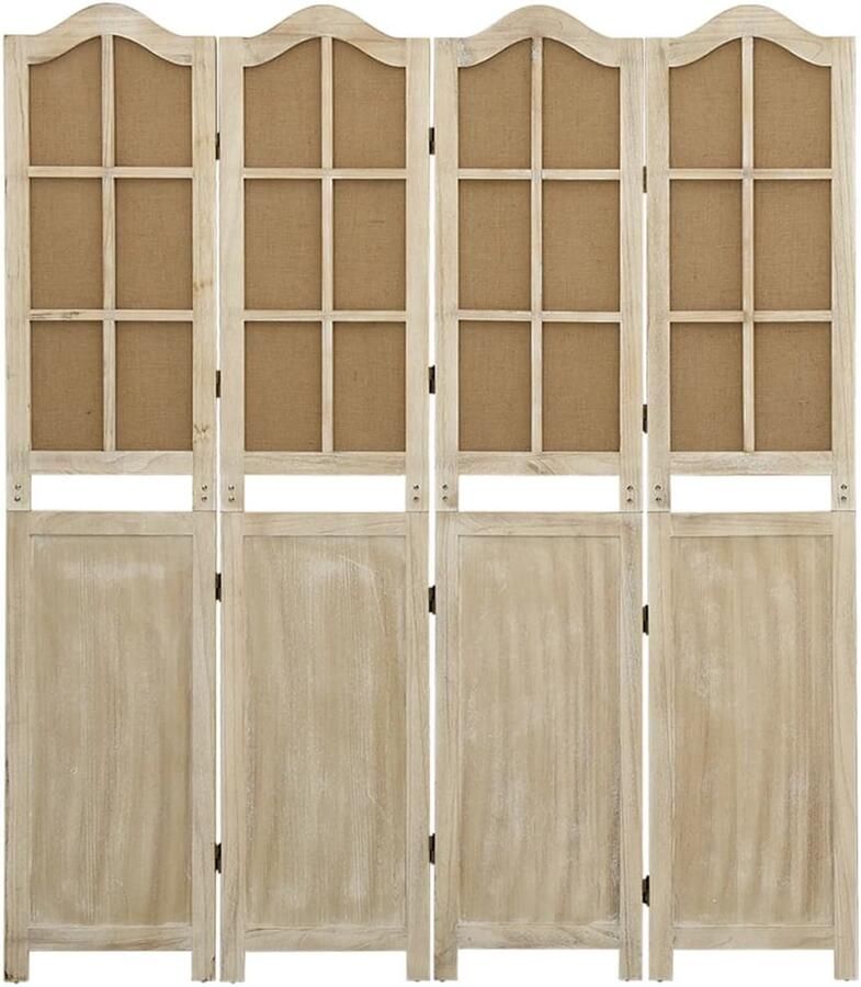 FIONERA Kamerscherm met 4 panelen 140x165 cm stof bruin
