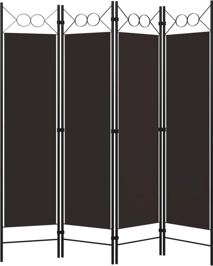 FIONERA Kamerscherm met 4 panelen 160x180 cm bruin