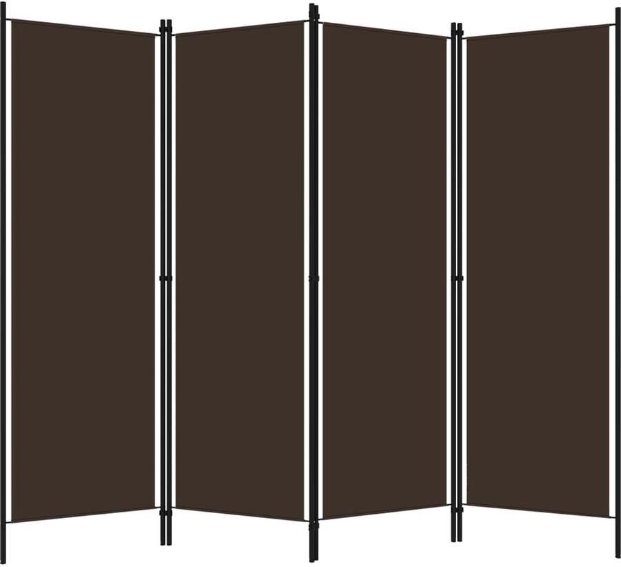FIONERA Kamerscherm met 4 panelen 200x180 cm bruin