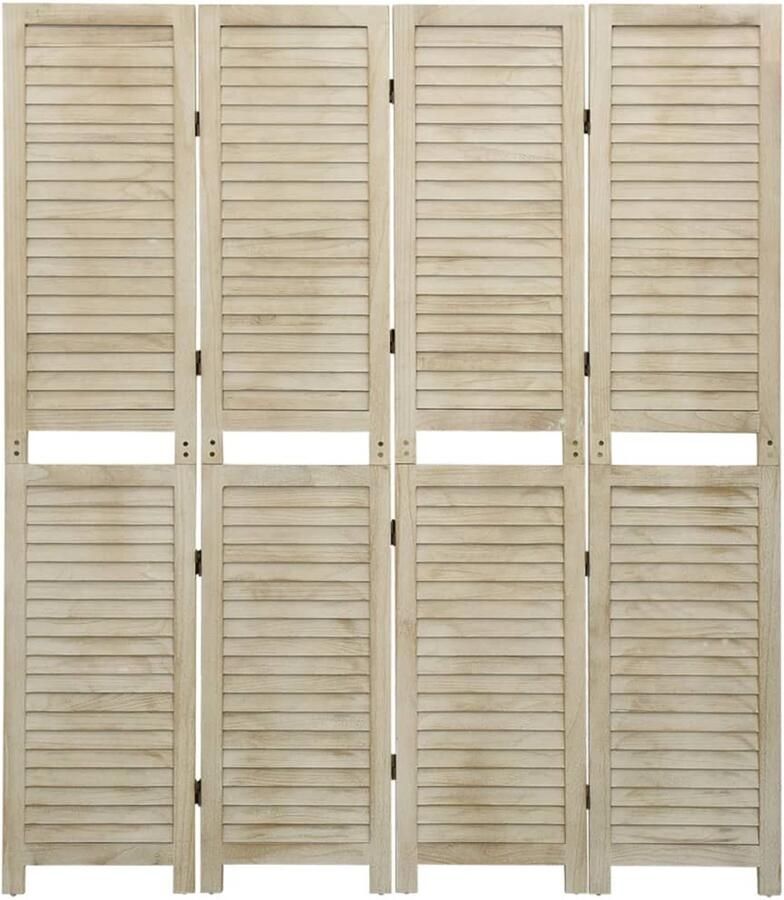 FIONERA Kamerscherm met 4 panelen massief paulowniahout