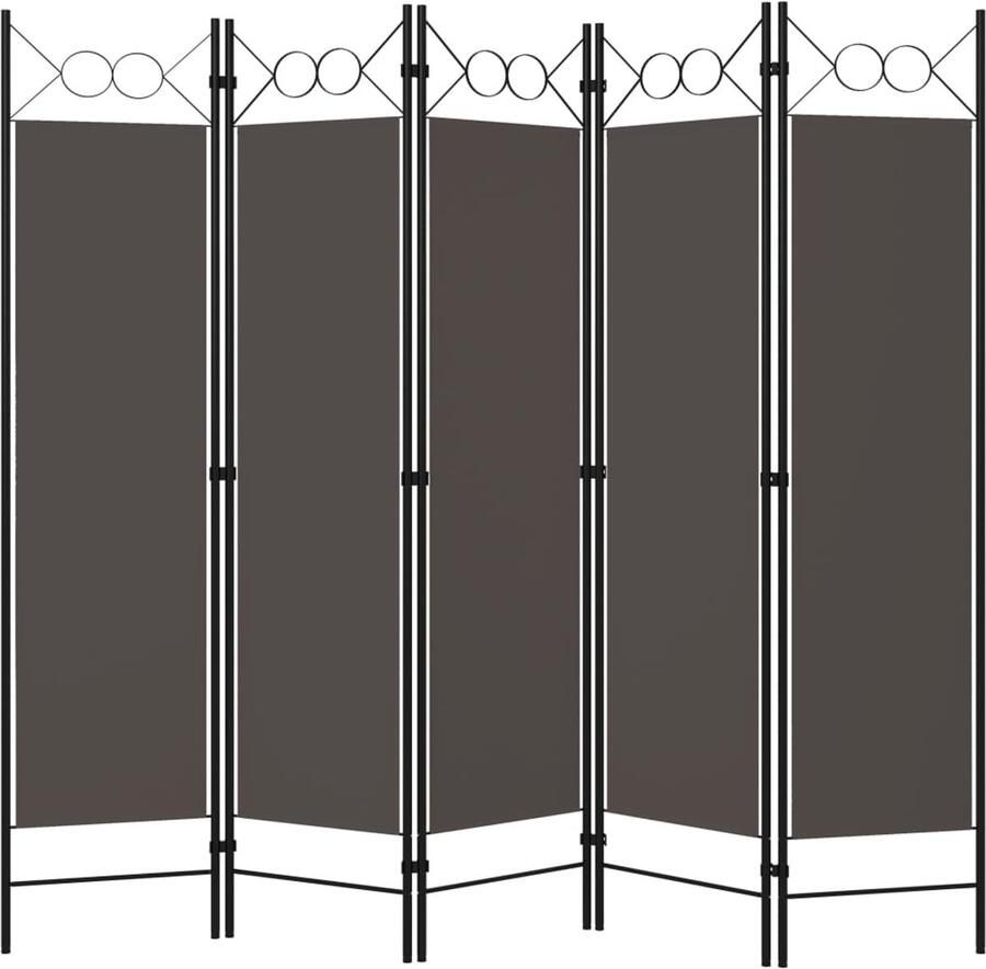 FIONERA Kamerscherm met 5 panelen 200x180 cm antraciet