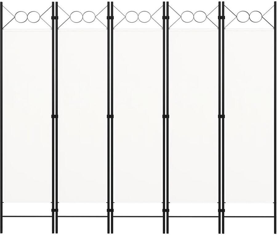 FIONERA Kamerscherm met 5 panelen 200x180 cm wit