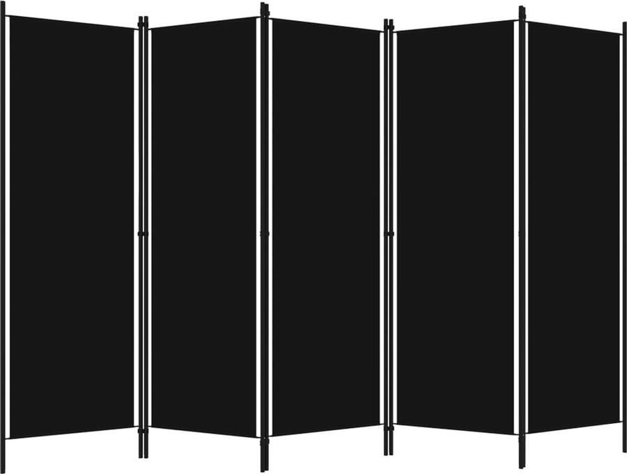 FIONERA Kamerscherm met 5 panelen 250x180 cm zwart