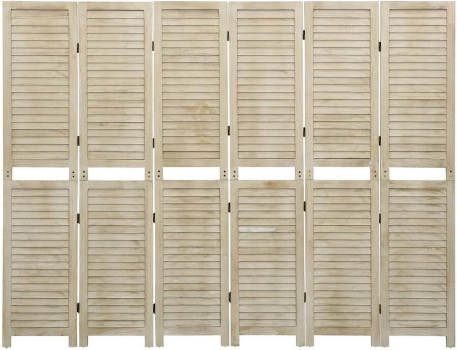 FIONERA Kamerscherm met 6 panelen 210x165 cm massief paulowniahout