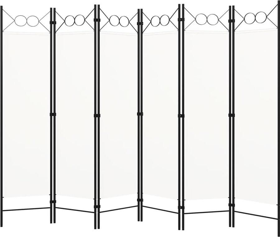 FIONERA Kamerscherm met 6 panelen 240x180 cm wit