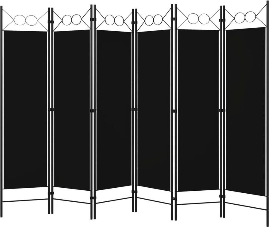 FIONERA Kamerscherm met 6 panelen 240x180 cm zwart