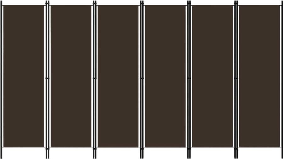 FIONERA Kamerscherm met 6 panelen 300x180 cm bruin
