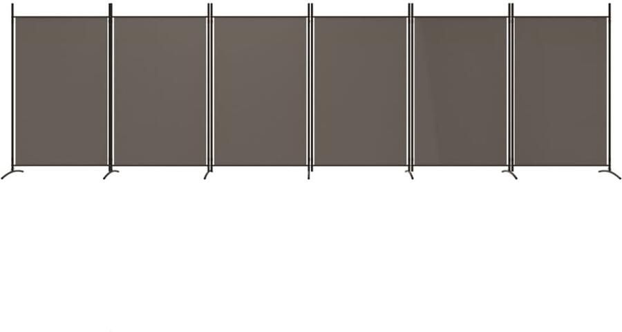FIONERA Kamerscherm met 6 panelen 520x180 cm stof antracietkleurig