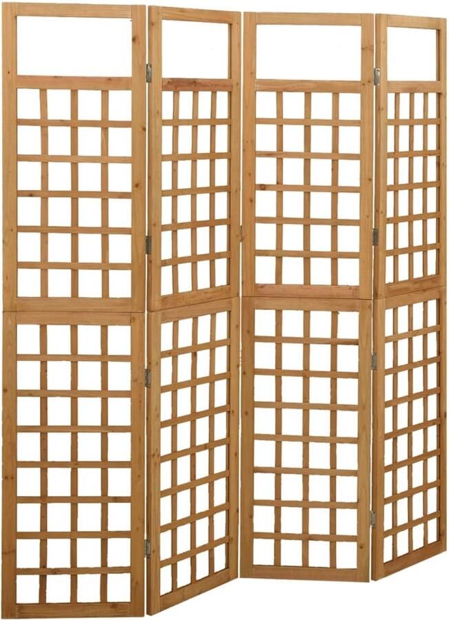FIONERA Kamerscherm trellis met 4 panelen161x180 cm massief vurenhout
