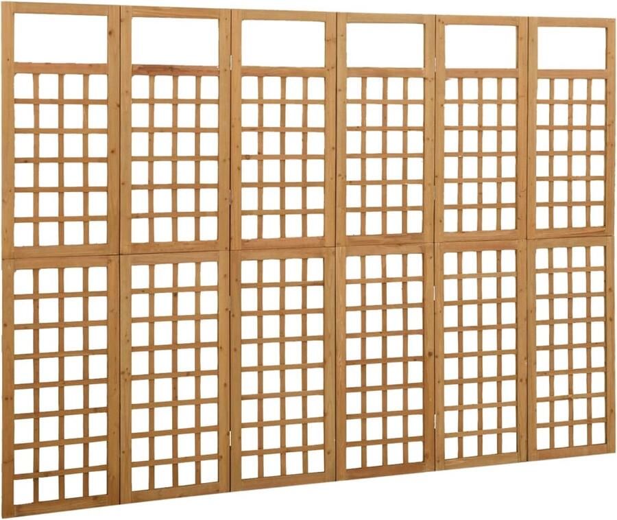 FIONERA Kamerscherm trellis met 6 panelen 242 5x180 cm vurenhout