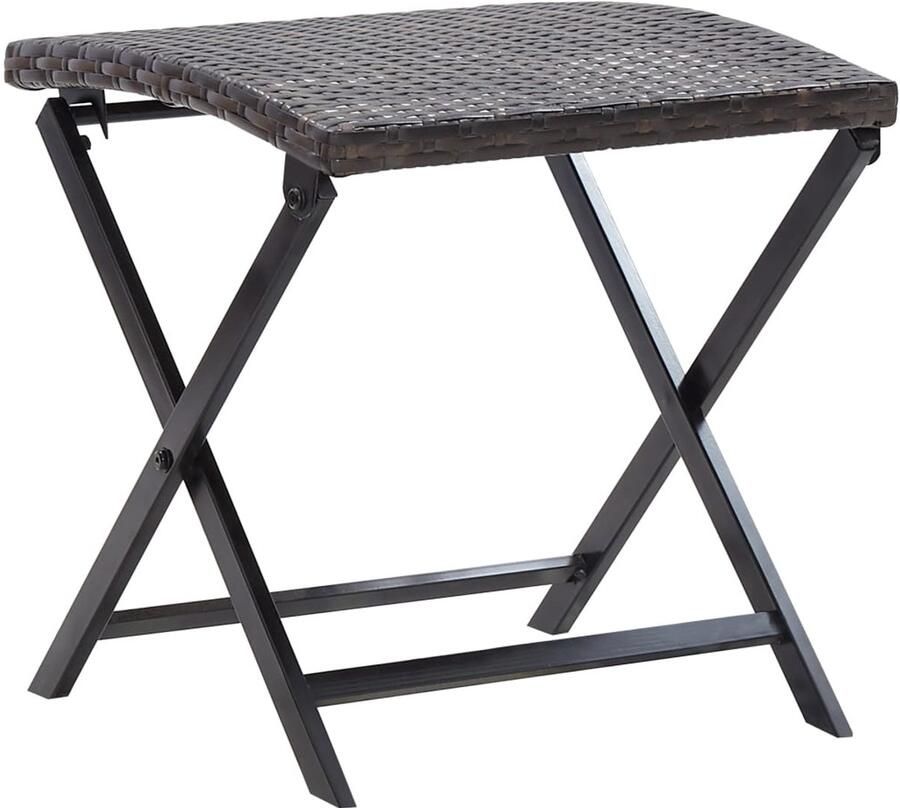 FIONERA Kruk inklapbaar poly rattan bruin