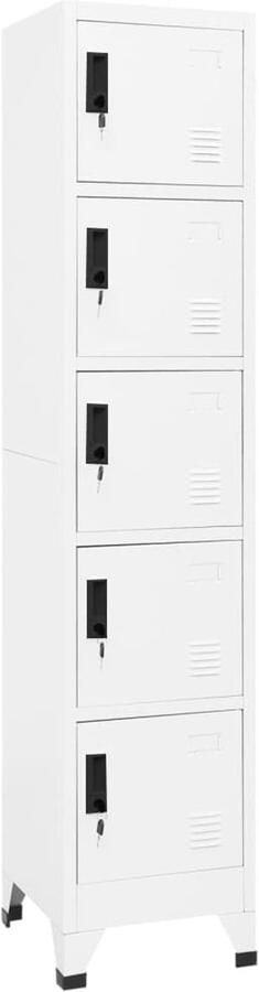 FIONERA Lockerkast 38x40x180 cm staal wit