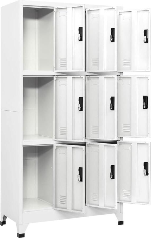 FIONERA Lockerkast 90x45x180 cm staal wit