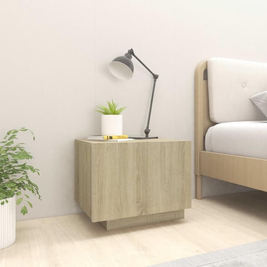 FIONERA Nachtkastje 100x35x40 cm bewerkt hout sonoma eikenkleurig