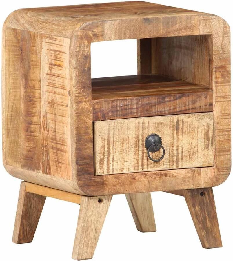 FIONERA Nachtkastje 30x30x41 cm ruw mangohout
