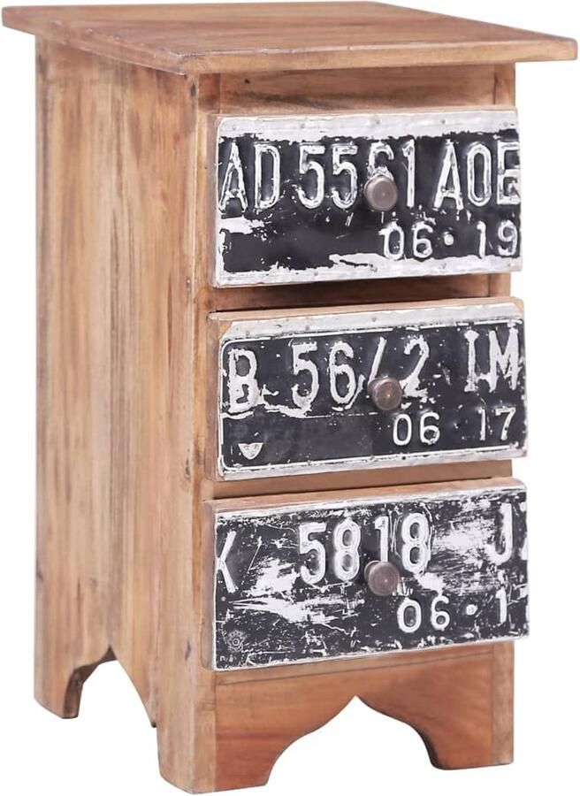 FIONERA Nachtkastje 30x30x51 cm massief mahoniehout