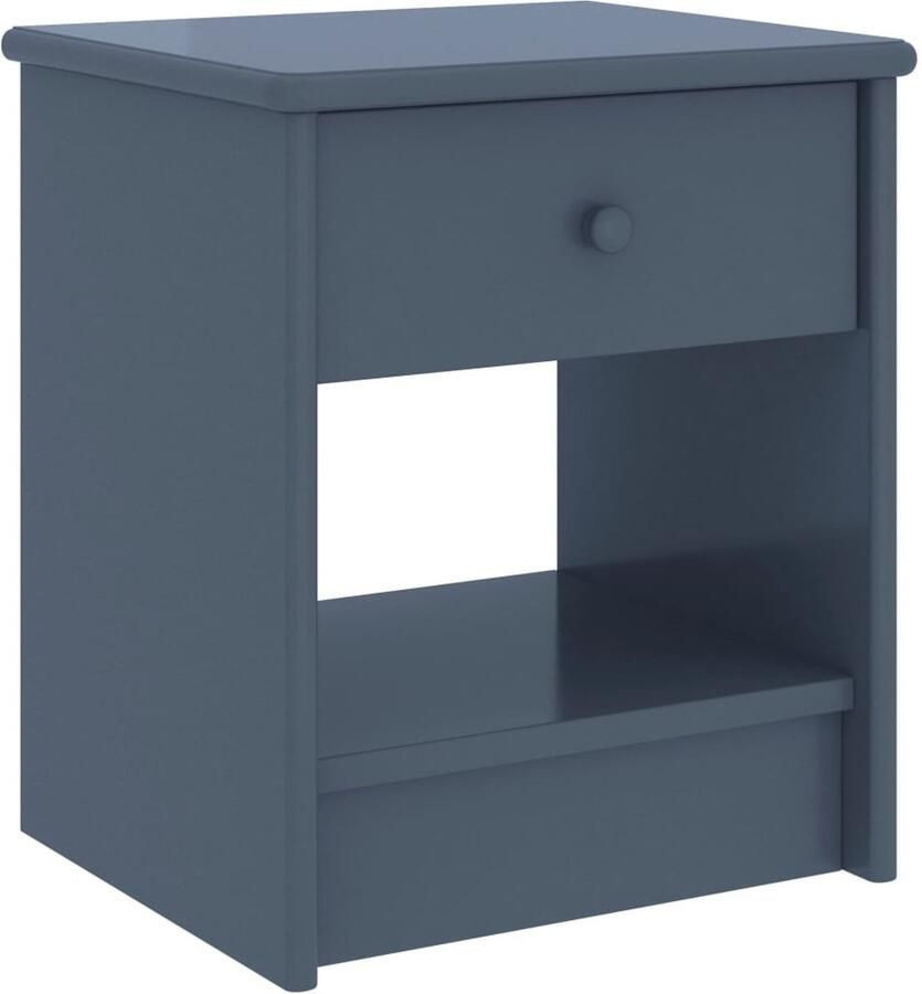 FIONERA Nachtkastje 35x30x40 cm massief grenenhout lichtgrijs