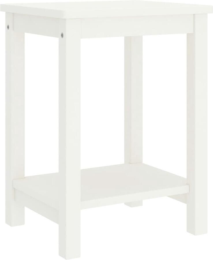 FIONERA Nachtkastje 35x30x47 cm massief grenenhout wit