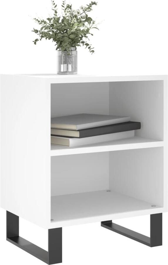 FIONERA Nachtkastje 40x30x50 cm bewerkt hout wit