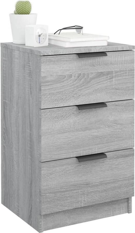 FIONERA Nachtkastje 40x36x65 cm grijs sonoma eikenkleurig